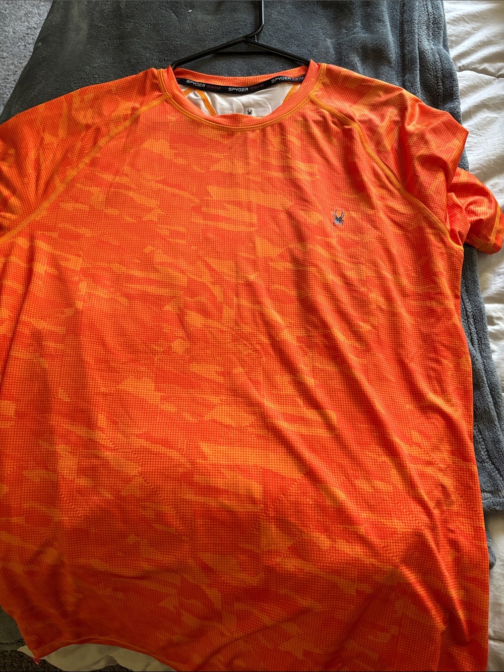 Spyder Men’s Orange & Yellow Short-Sleeve Rash Guard Tee